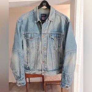 Calvin Klein CK  Blue Denim Trucker Jean Jacket Vintage Size L 100% Cotton
